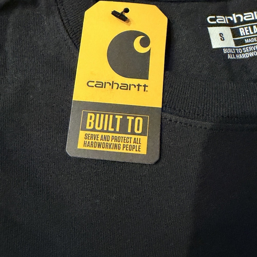 Carhartt Heavyweight Relaxed Fit Long-Sleeve Logo T-Shirt EK231 Men's Sz Small - Picture 6 of 9